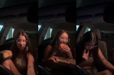 Eating in da car
