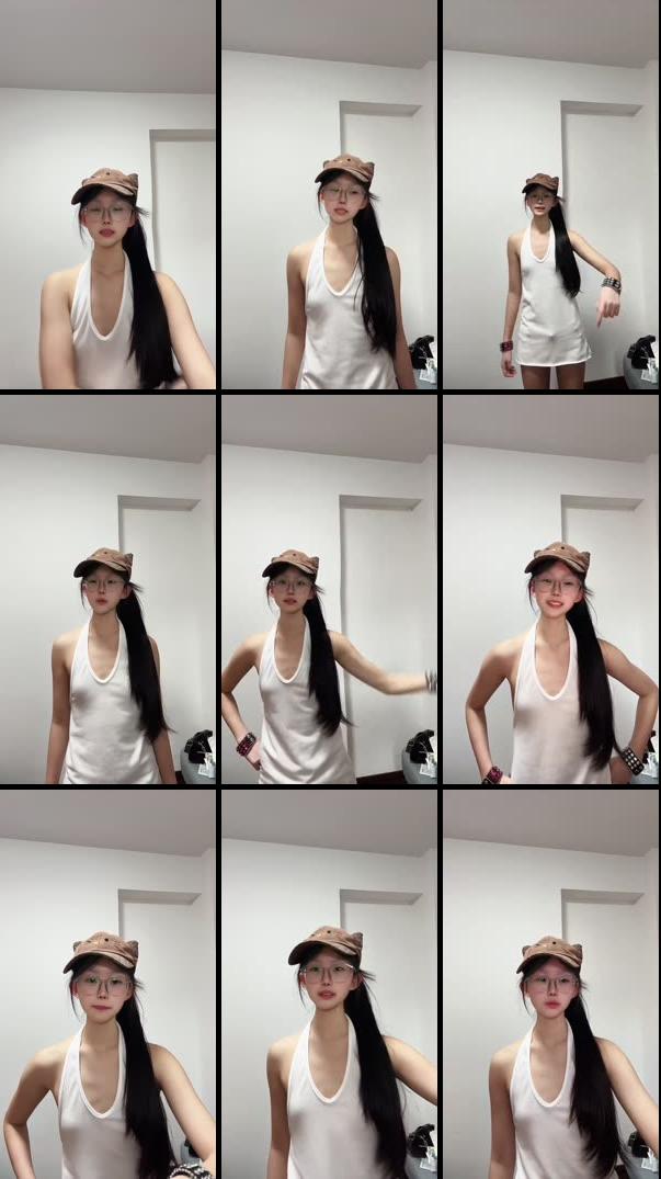 忧郁的女子正在直播