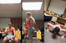 College guys singlets