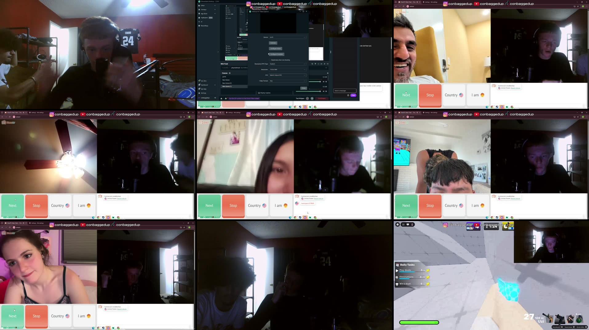burning on ome.tv and playing games chillin | JOIN UP | #BAGGEDUP! |