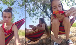 sunbathing on hammocks is 42°C☀️🥵🥵🥵