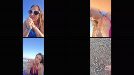 (LIVE) opening packages at the beach!!!