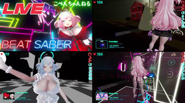 【BeatSaberライブ】OBS修理記念❣天使の輪アバター２体作成したよ❣　 #32copen　translation Español English