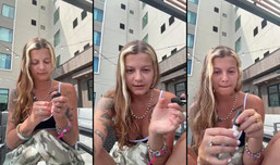 PAINTING MY NAILS AT THE TESLA STOP LOL