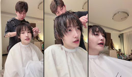 朋友来家里给我剪头发💇