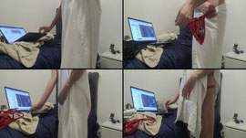 testing new clothes