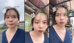 야외망송 차안 비오는 날