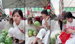 卖瓜女孩