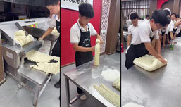 学拉面火爆现场