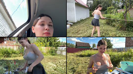 на даче