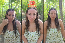 Outfit changes in the woods