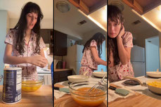 Making breakfast