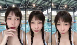 台湾妹子在泳池