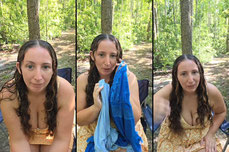 Outfit changes in the woods