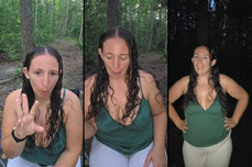 Outfit changes in the woods