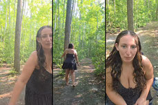 Outfit changes in the woods