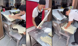 学拉面火爆现场