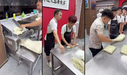 学拉面火爆现场