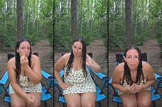 Outfit changes in the woods