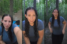 Outfit changes in the woods