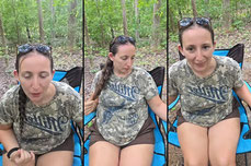 Outfit changes in the woods