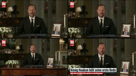Haakon VIII. hält seine erste Rede als neuer norwegischer König | BILD LIVE