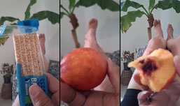 #relaxing legs #feet #barefooted on your sofa while you work I'm #eating #snacks fruits