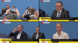 Far-right AfD holds news conference after state election win