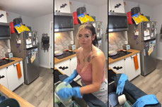 Cleaning kitchen