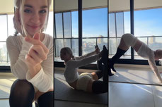 Back stretching yoga