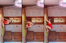 Yoga stretching class