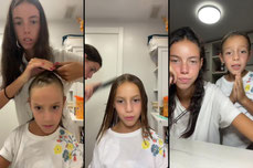 cortando el pelo a mi hermana