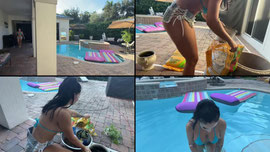 planting herbs by the pool 🌱