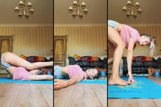 Yoga stretching class