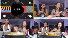 spicy cheesy samyang noodles cooking and eating mukbang w/ @EdriannaTerrae