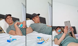 #asmr I still don't feel well, in bed relaxing #bubblegum #blowing #bubbles together STAY WITH ME!