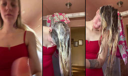 USING LOVE SHAMPOO & CONDITIONER WASHING HAIR SERIES
