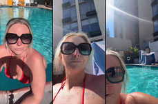 Pool time with mommy