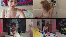 woman cleaning house