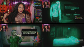 ♡ PUNK E GIRL COSPLAY♡ HORROR GAMES | ♡HALLOWUSSY NIGHT 1 |  NEW EMOTE !hallo