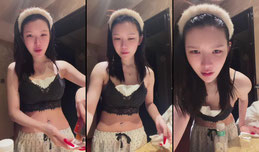 一个鼻青脸肿的女人….
