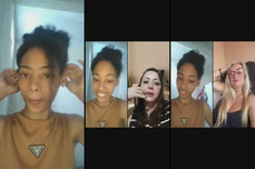 ouvindo música e conversando