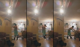 tryn 2 rolerblad dwunk in my livinroom