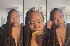 eating pineapple😋