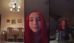 wearing a wig