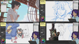spinning the wheel to decide which OCs to draw (halloweeny)