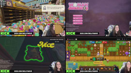 playing game demos and chilling out!