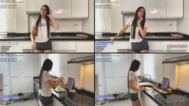 chica cocinando hamburguesa y empanadillas💗